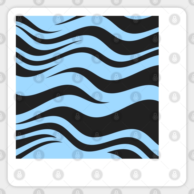 Blue Black Zebra Stripes Pattern Sticker by mareescatharsis